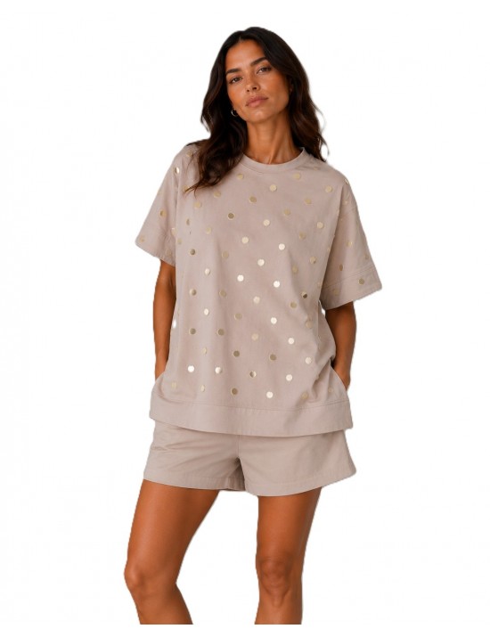 t-shirt jijil DONNA 0024 AVORIO - JPE26TS058 vista frontale