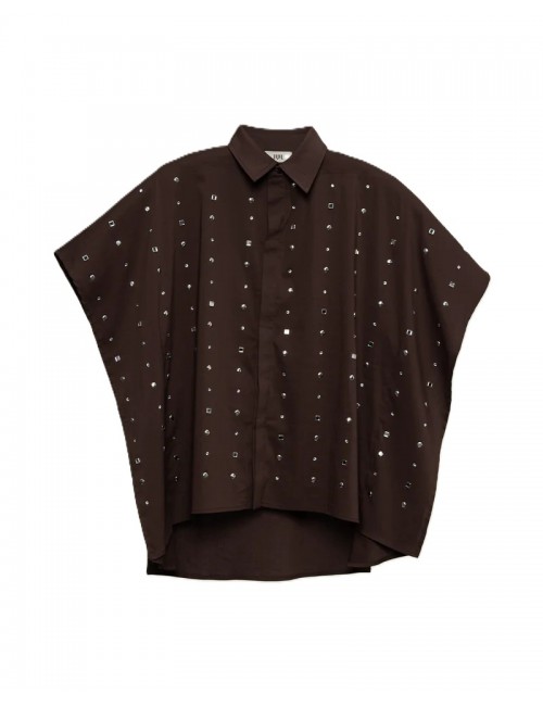 camicia jijil DONNA MARRONE 0005 MORO - JPE26CA078 vista frontale 2