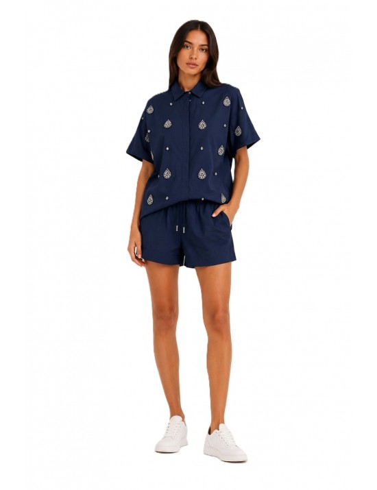 camicia jijil DONNA 0058 BLU - JPE26CA010 vista frontale