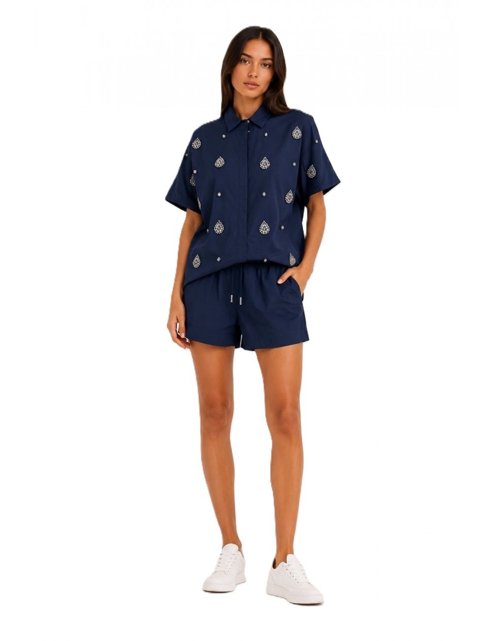 camicia jijil DONNA 0058 BLU - JPE26CA010 vista completo frontale