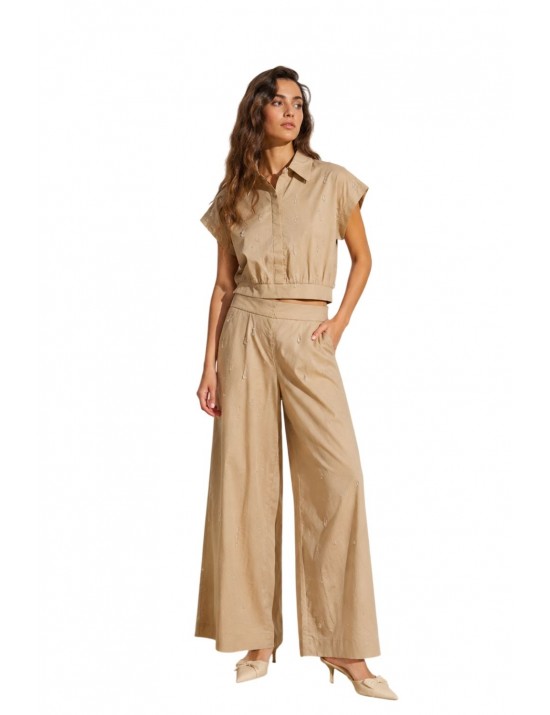 camicia jijil DONNA BEIGE 0013 CAMMELLO - JPE26BL080 vista frontale