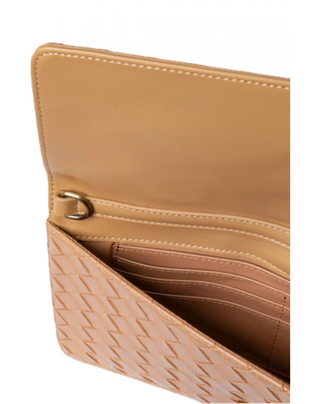 pochette marc ellis DONNA CAMMELLO MOKA MOUSSE - CHLOE PLAIT - vista interna
