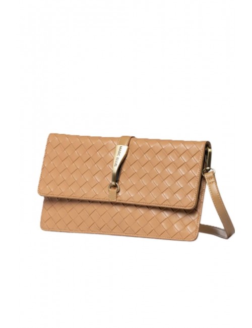 pochette marc ellis DONNA CAMMELLO MOKA MOUSSE - CHLOE PLAIT - vista laterale