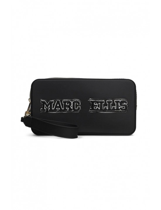 pochette marc ellis DONNA BLACK E LIGHT GOLD - FLAT SPONGE CM vista frontale