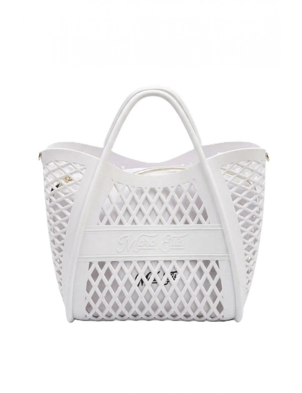 borsa marc ellis DONNA MILK E LIGHT GOLD - FLAT BASKET M vista frontale