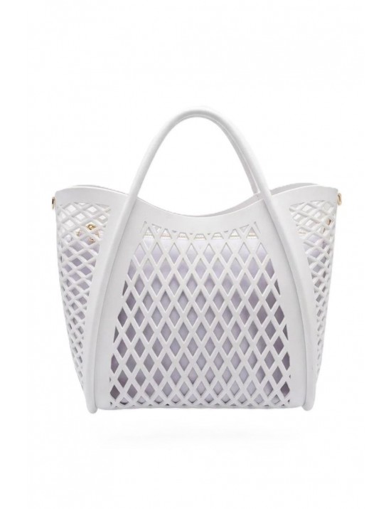 borsa marc ellis DONNA MILK E LIGHT GOLD - FLAT BASKET M vista frontale