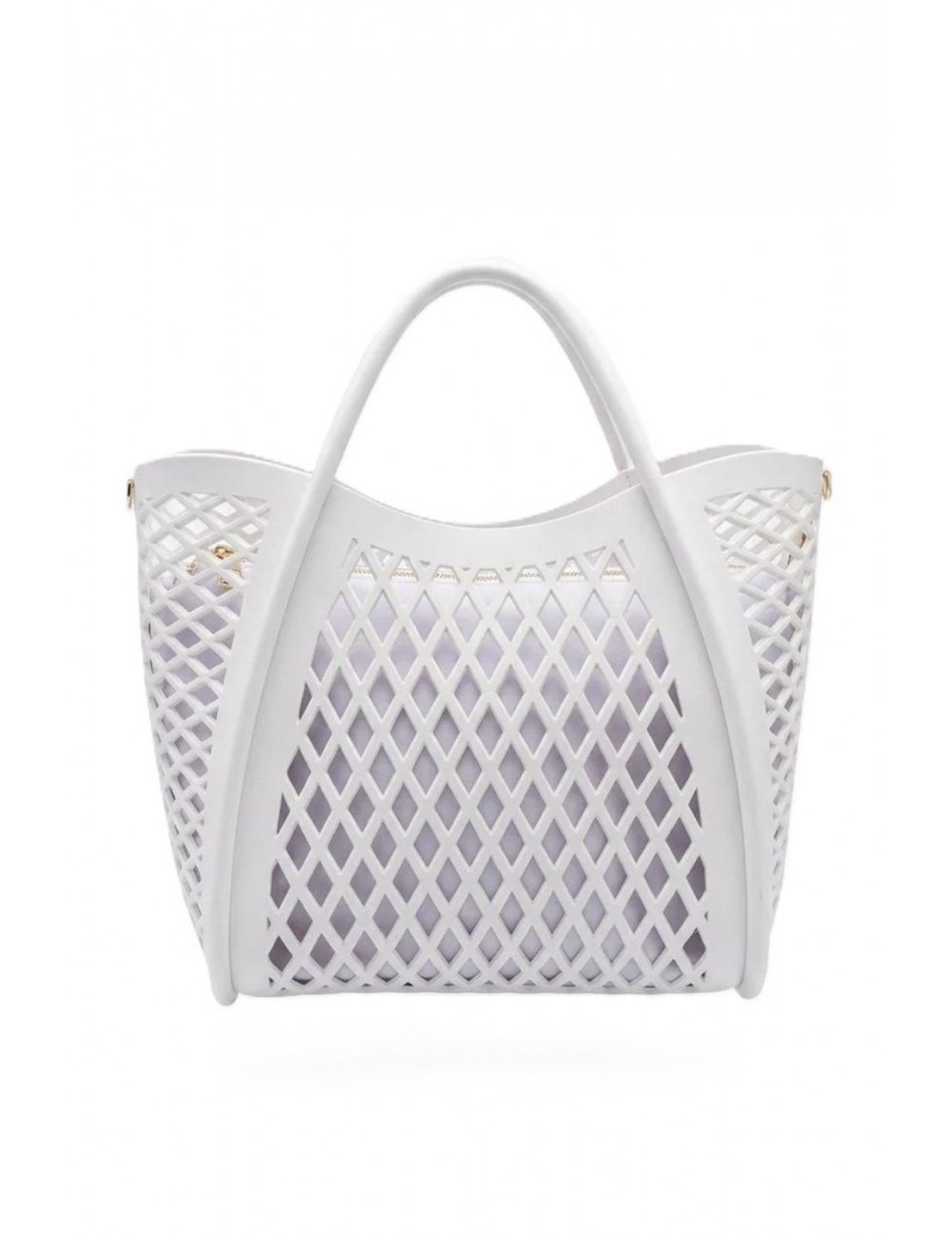 borsa marc ellis DONNA MILK E LIGHT GOLD - FLAT BASKET M vista posteriore