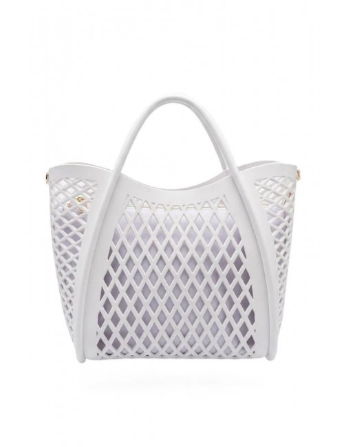 borsa marc ellis DONNA MILK E LIGHT GOLD - FLAT BASKET M vista posteriore