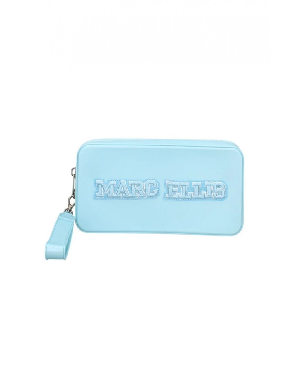 pochette marc ellis DONNA ANGEL BLUE E SILVER - FLAT SPONGE CLUTCH M vista frontale