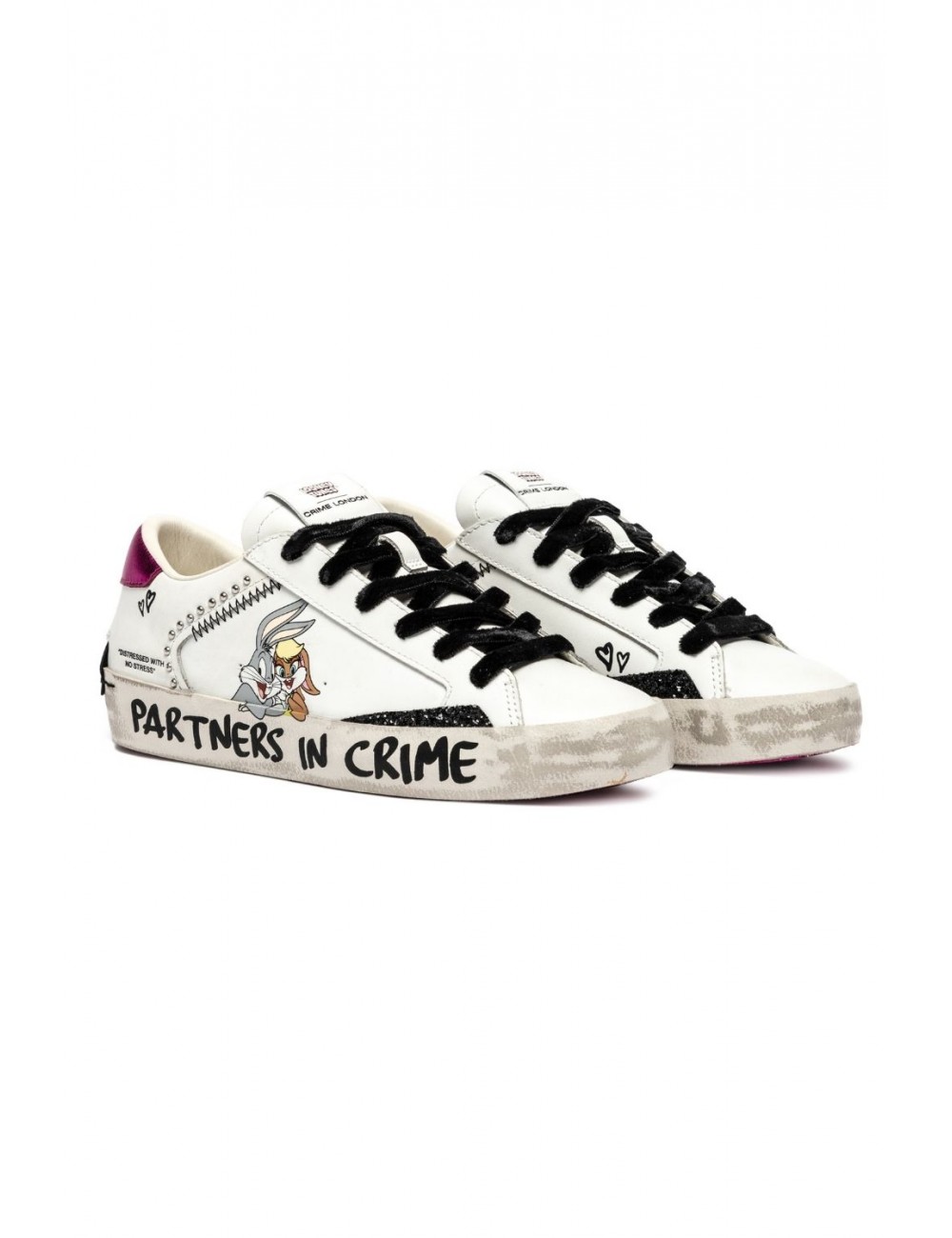 scarpe crime london DONNA BIANCHE - 88009AA8.10 vista laterale
