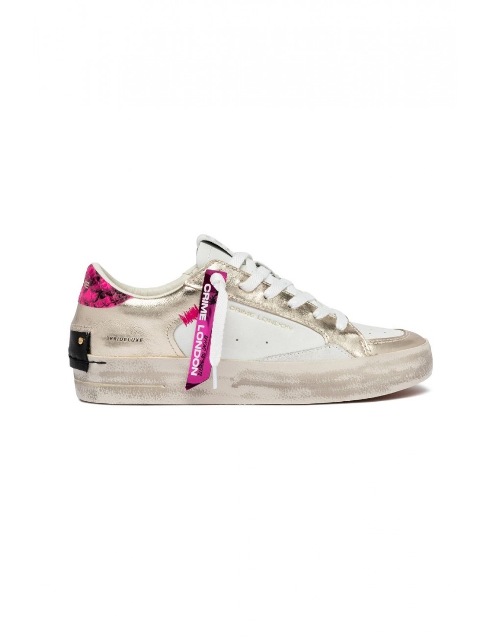 scarpe crime london DONNA BIANCHE E PLATINO - 29119EE8.26 vista laterale