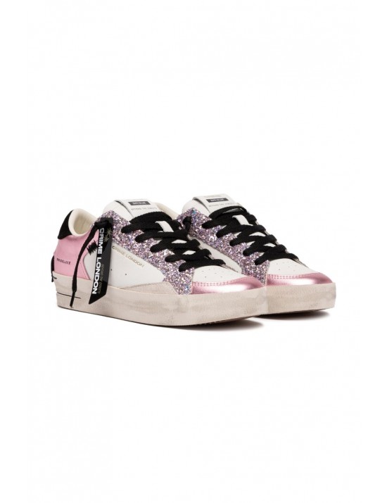 scarpe crime london DONNA BIANCHE E ROSA - 25118II8.73 vista laterale