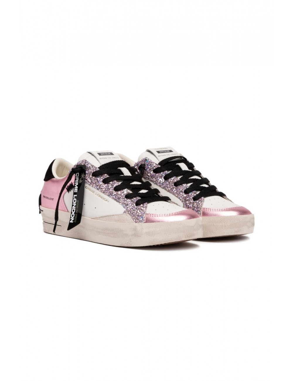 scarpe crime london DONNA BIANCHE E ROSA - 25118II8.73 vista laterale