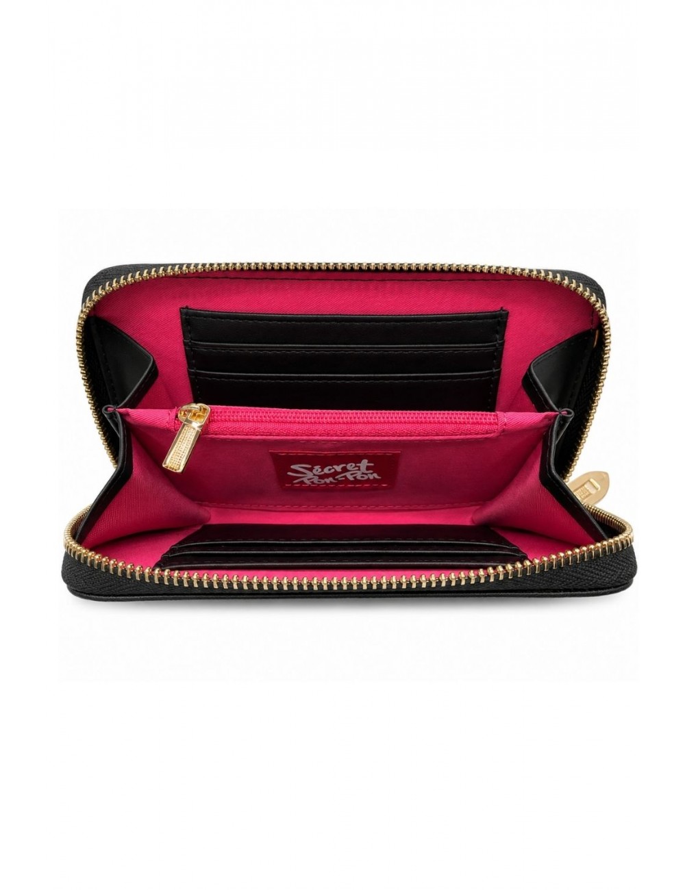 portafoglio secret pon pon DONNA BLACK - MARLENE WALLET - vista frontale