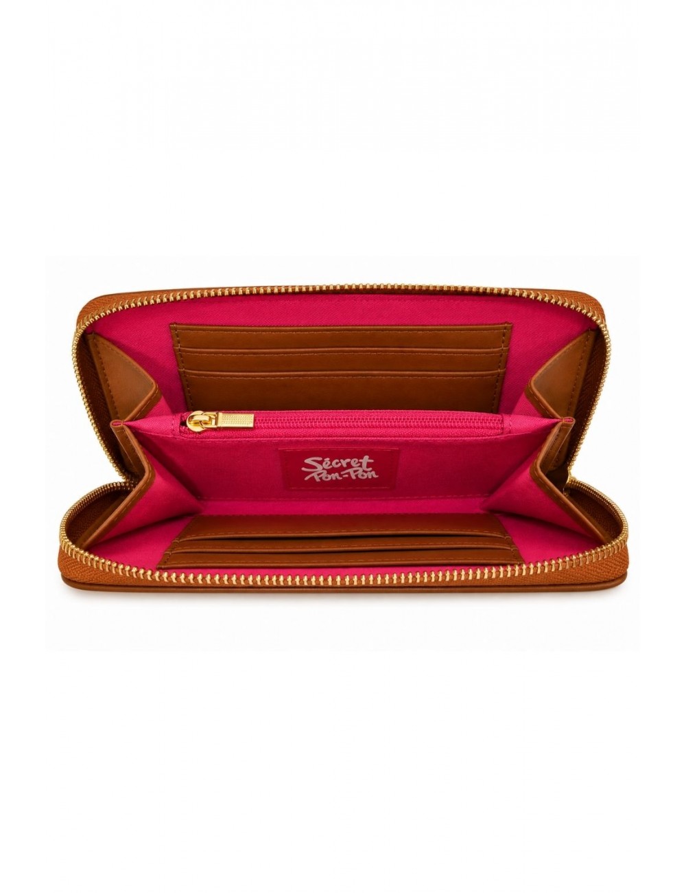 portafoglio secret pon pon DONNA CUOIO LIGHT TAN - MARLENE WALLET vista interna
