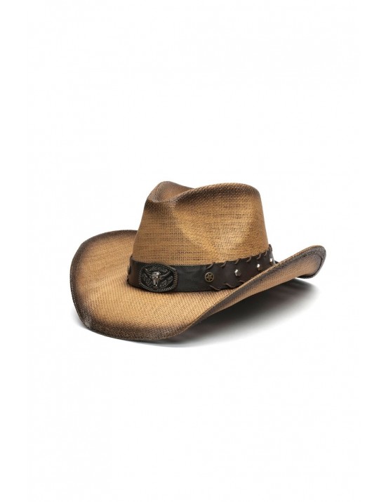 cappello secret pon pon DONNA MARRONE TAN - COWBOY HAT vista frontale