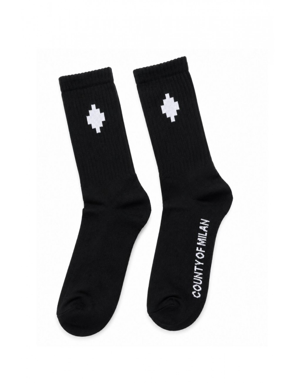 calzini marcelo burlon county of milan UNISEX NERI E BIANCHI 110/91 - COMAS260494 vista frontale 2