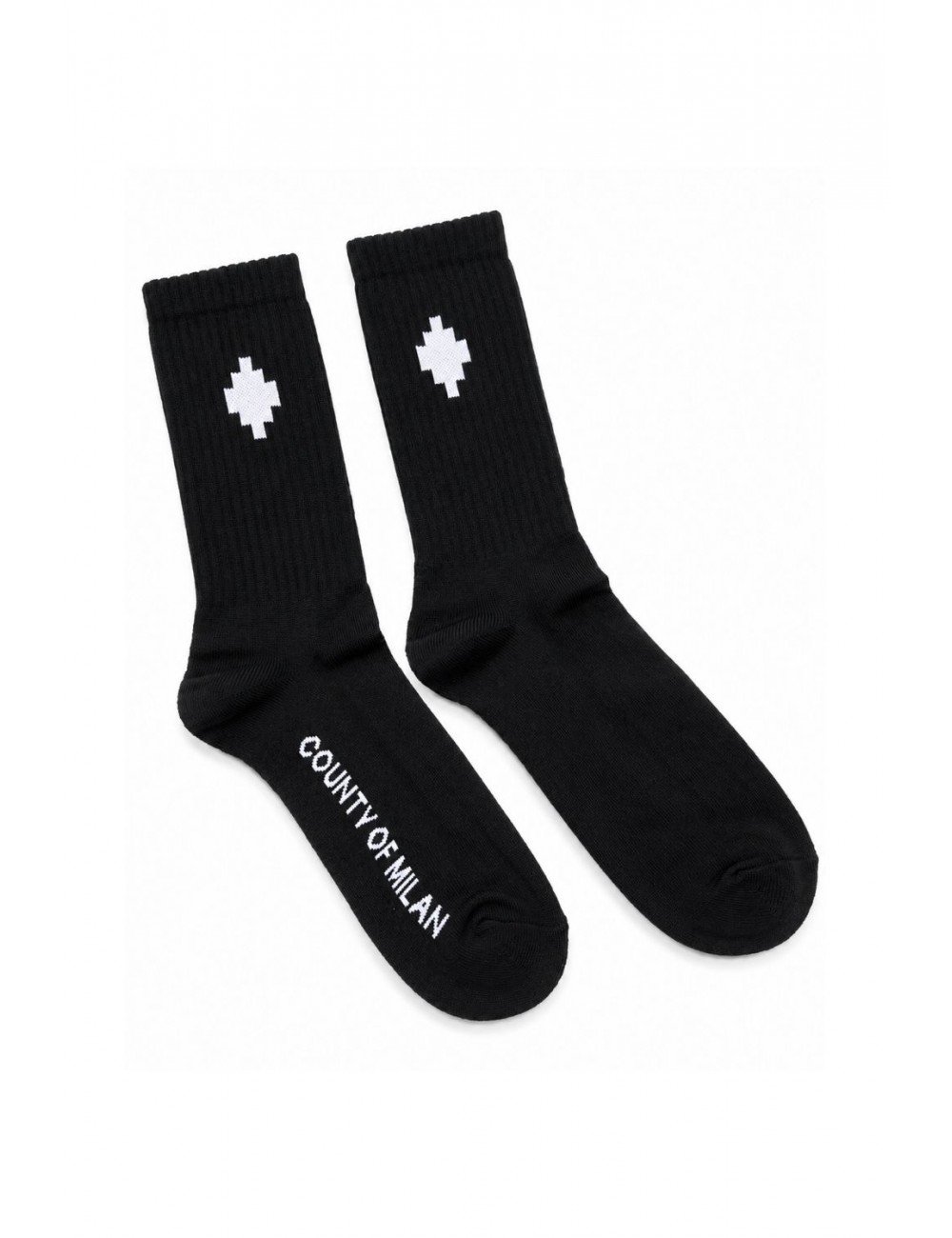 calzini marcelo burlon county of milan UNISEX NERI E BIANCHI 110/91 - COMAS260494 vista frontale 1