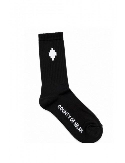calzini marcelo burlon county of milan UNISEX NERI E BIANCHI 110/91 - COMAS260494 vista frontale 3