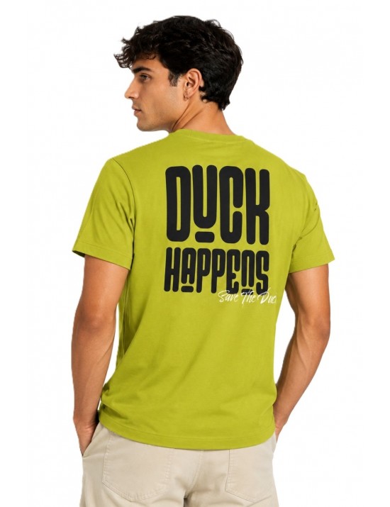 t-shirt save the duck UOMO VERDE LIME 50080 - DT2798M - BESY22 CAM vista frontale