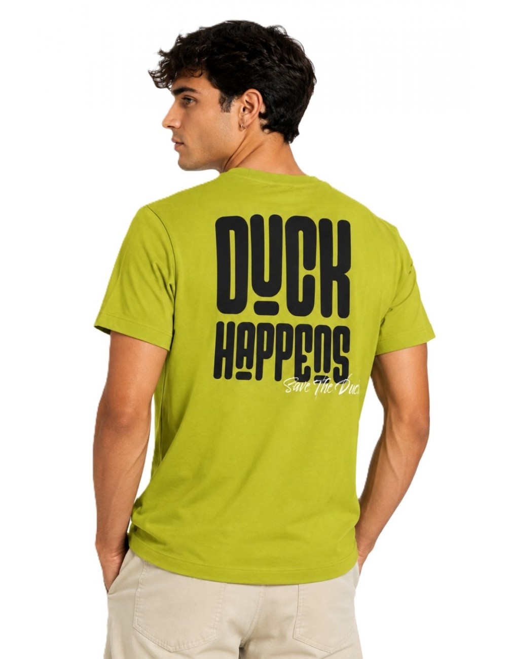 t-shirt save the duck UOMO VERDE LIME 50080 - DT2798M - BESY22 CAM vista posteriore