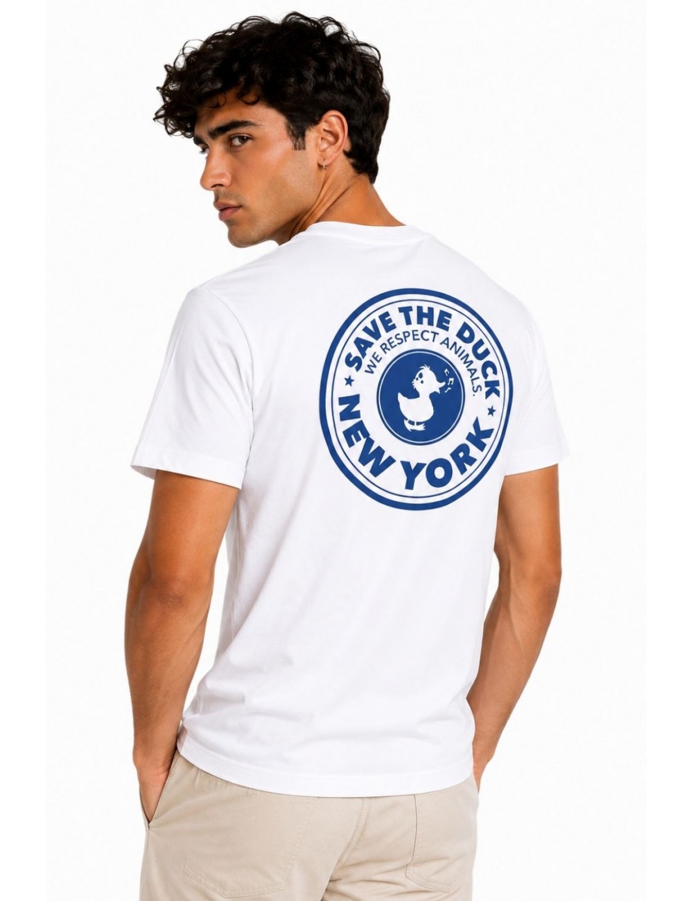 t-shirt save the duck UOMO BIANCA 00000 - DT2804M - BESY22 FORD vista posteriore