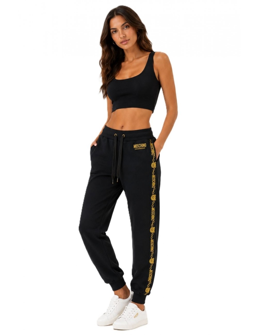 pantalone tuta moschino DONNA NERO 0555 - 1A4330 - 8111 vista frontale
