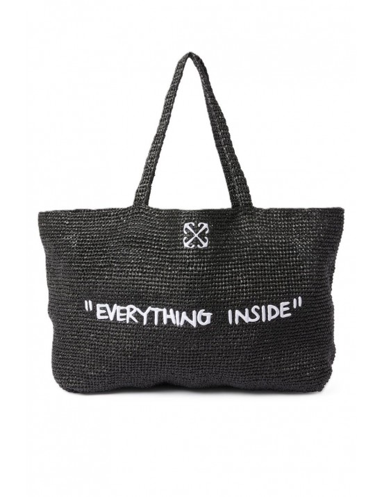borsa off-white DONNA BLACK-WHITE - OWNA23CC99FAB0011001 vista frontale