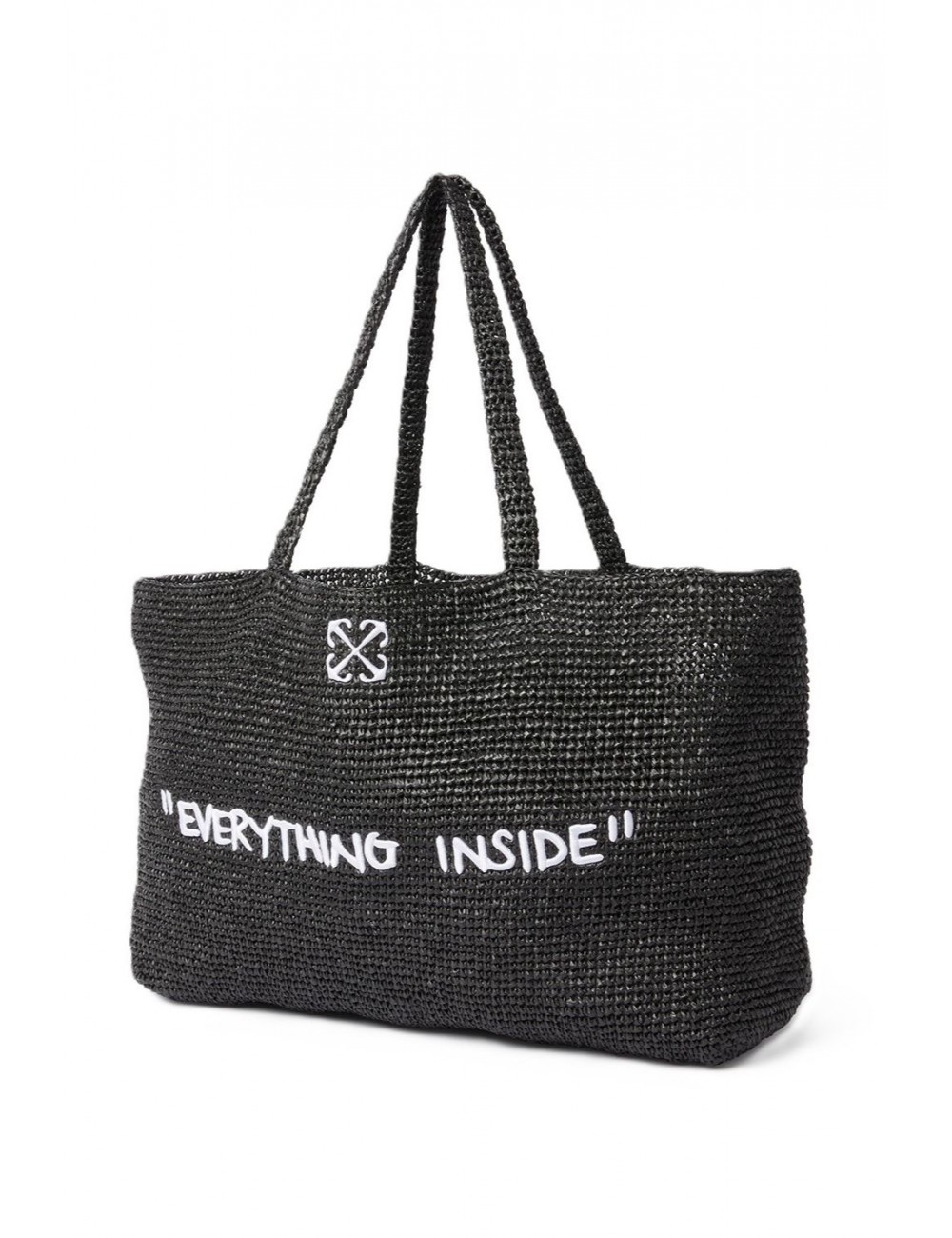 borsa off-white DONNA BLACK-WHITE - OWNA23CC99FAB0011001 vista laterale