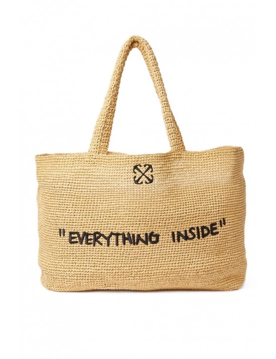borsa off-white DONNA SAND-BLACK - OWNA23CC99FAB0011710 vista frontale