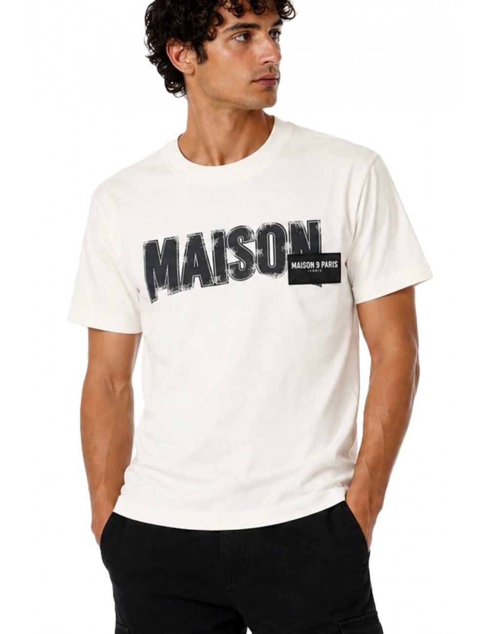 t-shirt maison 9 paris UOMO PANNA - M9M2925 vista frontale