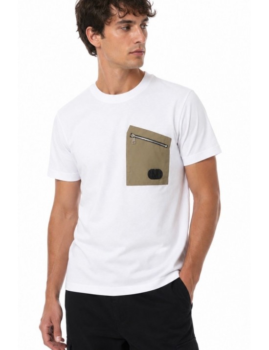 t-shirt maison 9 paris UOMO BIANCA E BEIGE - M9M2926 vista frontale